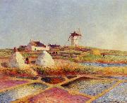 unknow artist Landscape with Mill near the Salt Ponds Germany oil painting artist